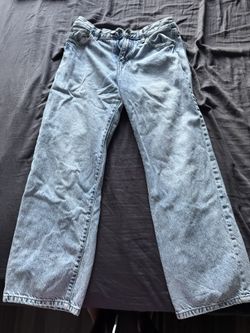 28x30 Light Blue Wash Baggy Jeans PacSun 