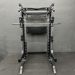 PRO SERIES Ultimate Half Rack Functional Trainer w/Smith Machine Bar | 400lb Stack | Gym Equipment | Fitness | Commercial | Squat Rack 
