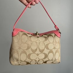 Coach Pink Turnlock Mini Bag/wristlet 