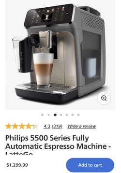 Philips 5500 Series Fully Automatic Espresso Machine - LatteGo