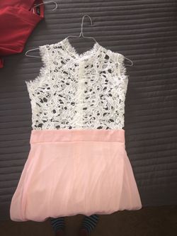 White/pink large dress