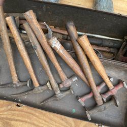 Tool box of hammers