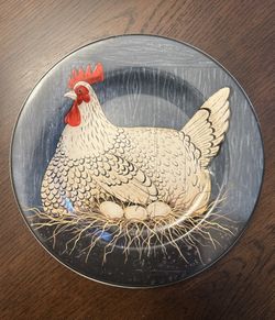 Warren Kimble “Henny Penny” Salad Plate Blue 8” 