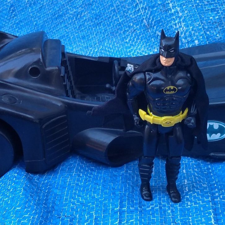 1989 Batman Action Figure & Batmobile Lot ToyBiz Vintage DC