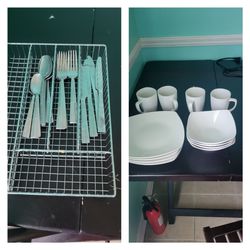 Dishes and silverware set