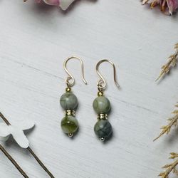 Gold Jade Earrings 
