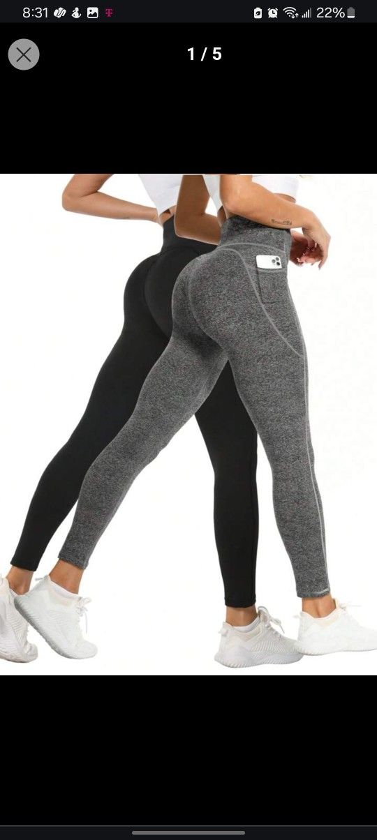 Women's Tight Sports Leggings Set with Naked Feeling and Phone Pocket, Yoga Pants for Fitness and Running