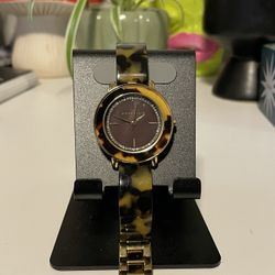 Anne Klein Women's AK/1972BMTO Tortoise/Gold Crystal Accent Analog Watch
