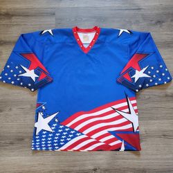 Projoy 4th Of July USA Hockey Jersey Mens Size Large 