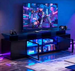 TV Stand with RGB Lights and Storage
