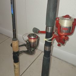 2 Fishing rod and reel Used