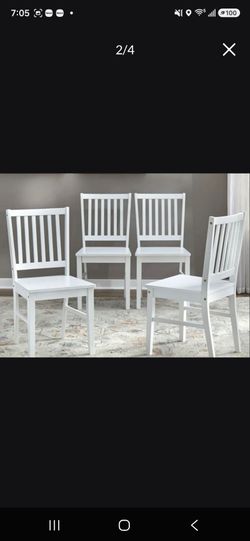 4 white dining chairs