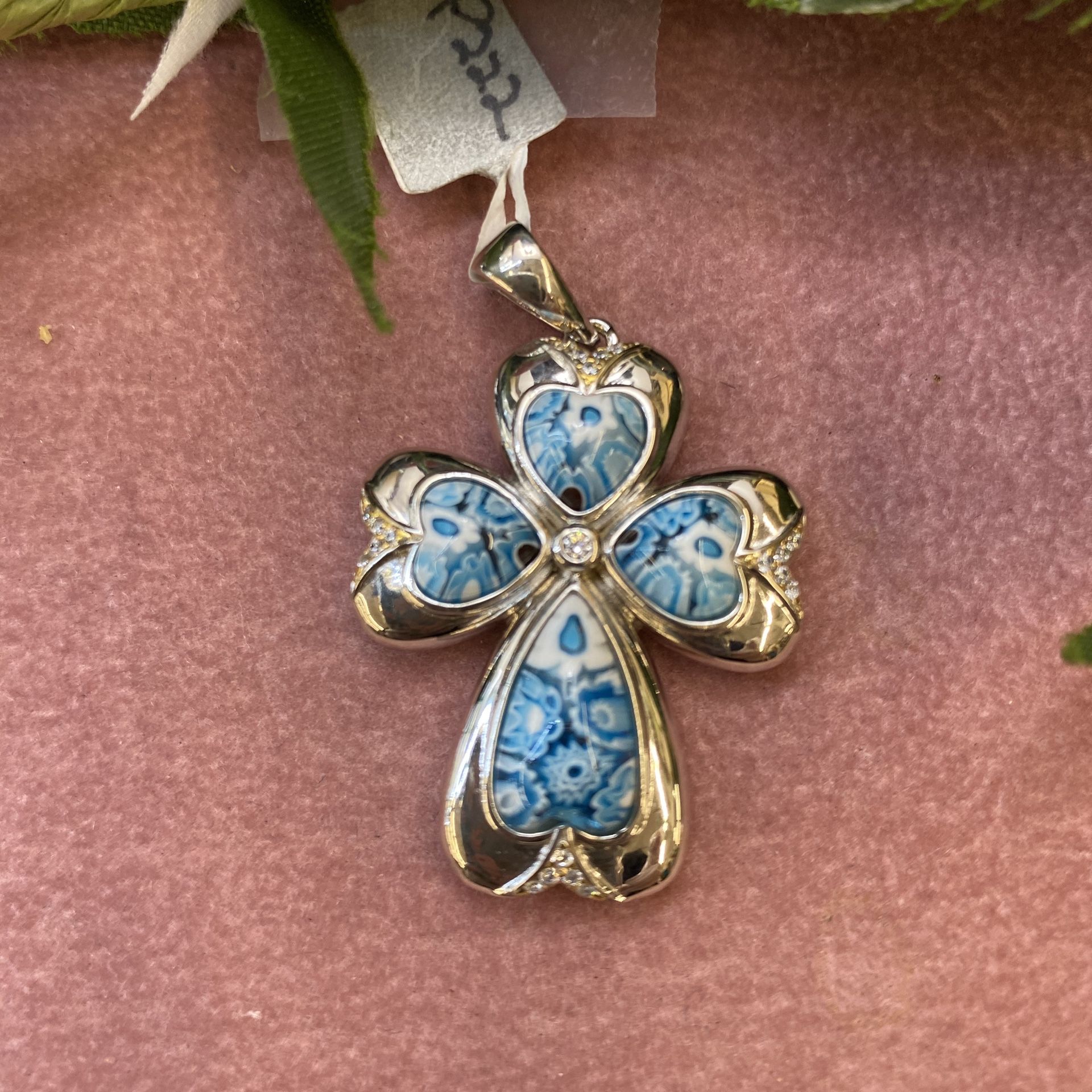 Sterling Silver Murano Cross