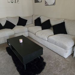 Goose Down Cream Sectional Sofa 