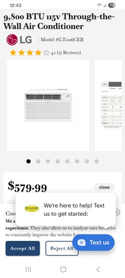 9,800 BTU LG 115v Through-the-Wall Air Conditioner