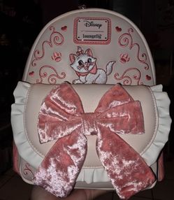 Brand New! Loungefly Disney The Aristocats Marie Velvet Bow Mini Backpack