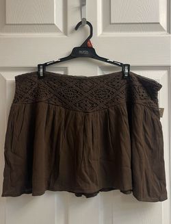 Brand new brown crochet waist mini skirt size XL