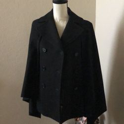 BCBG Maxazria Women Wool Coat Black Sz Xsm