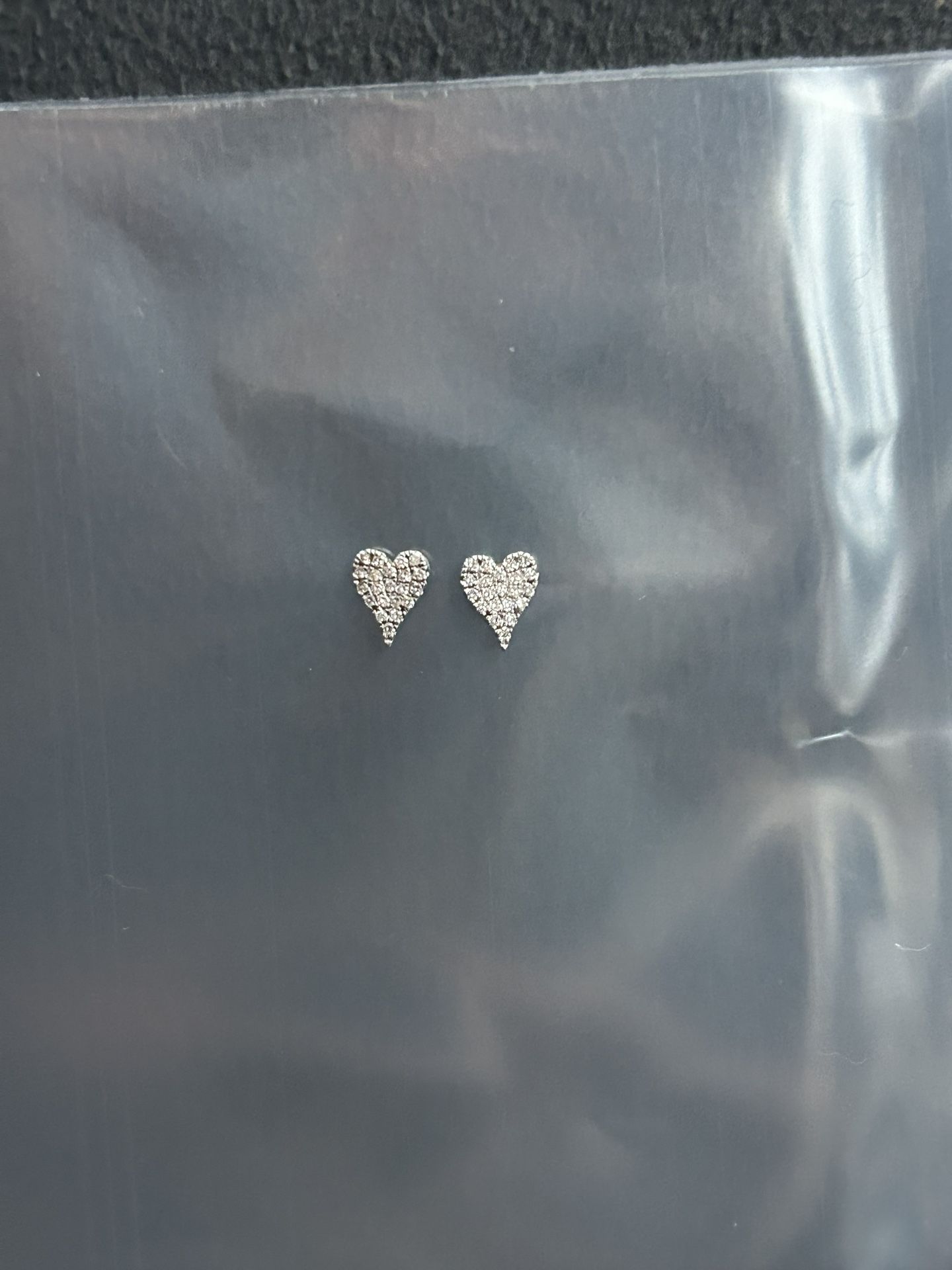 White Gold Heart Diamond Pavé Studs