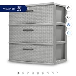 Bin draws in gray wicker look