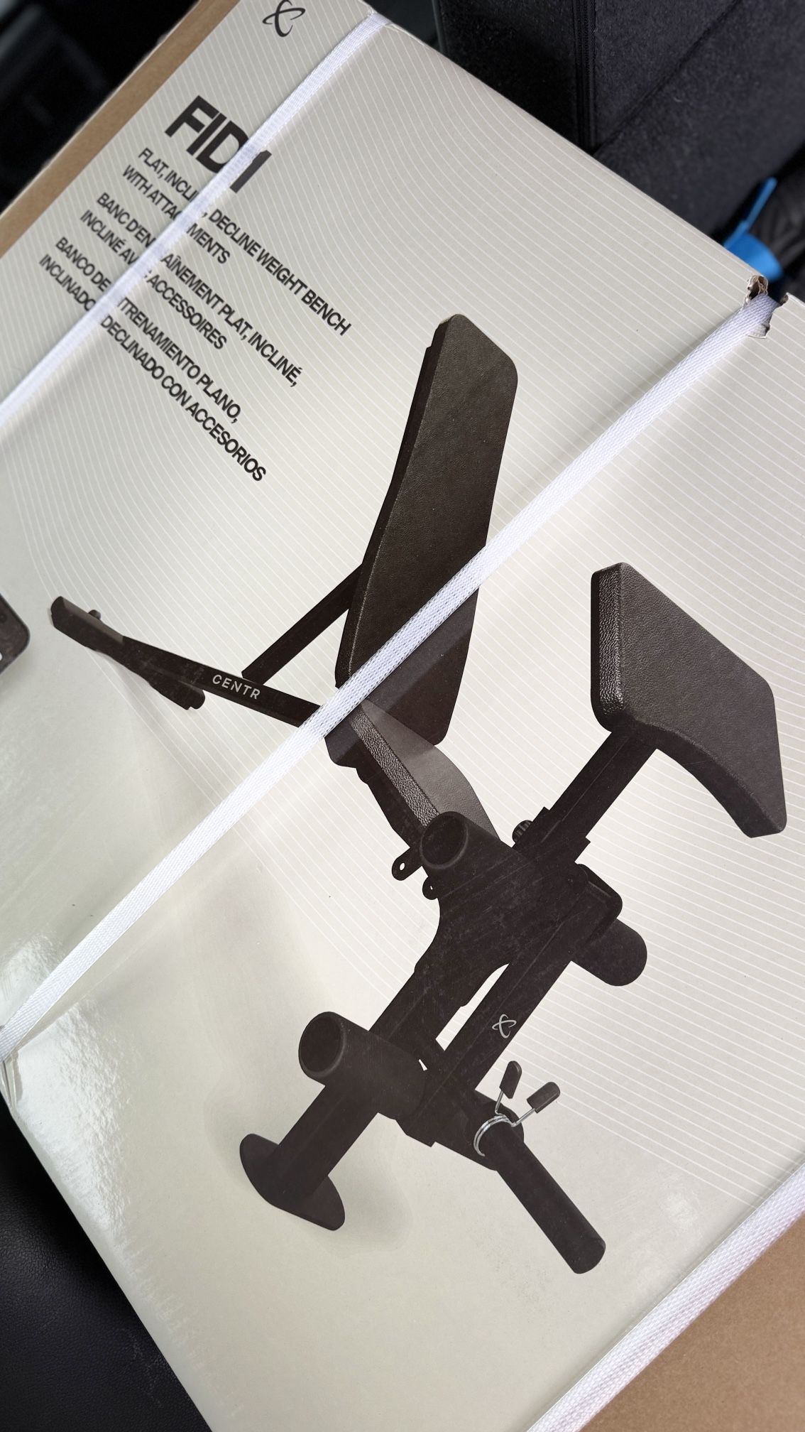 CENTR Flat Bench Decline Weight Bench With Bicep Curl And Leg Extension