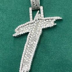 INITIAL T VVS D Moissanite Sterling SilvER PENDANT 