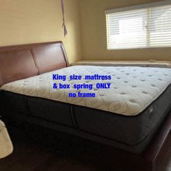 King size mattress & box spring (ONLY) no frame - $300