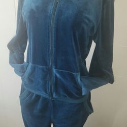 Blue Velour Sweat Suit