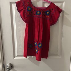 Girl Red Mexican dress Size 4