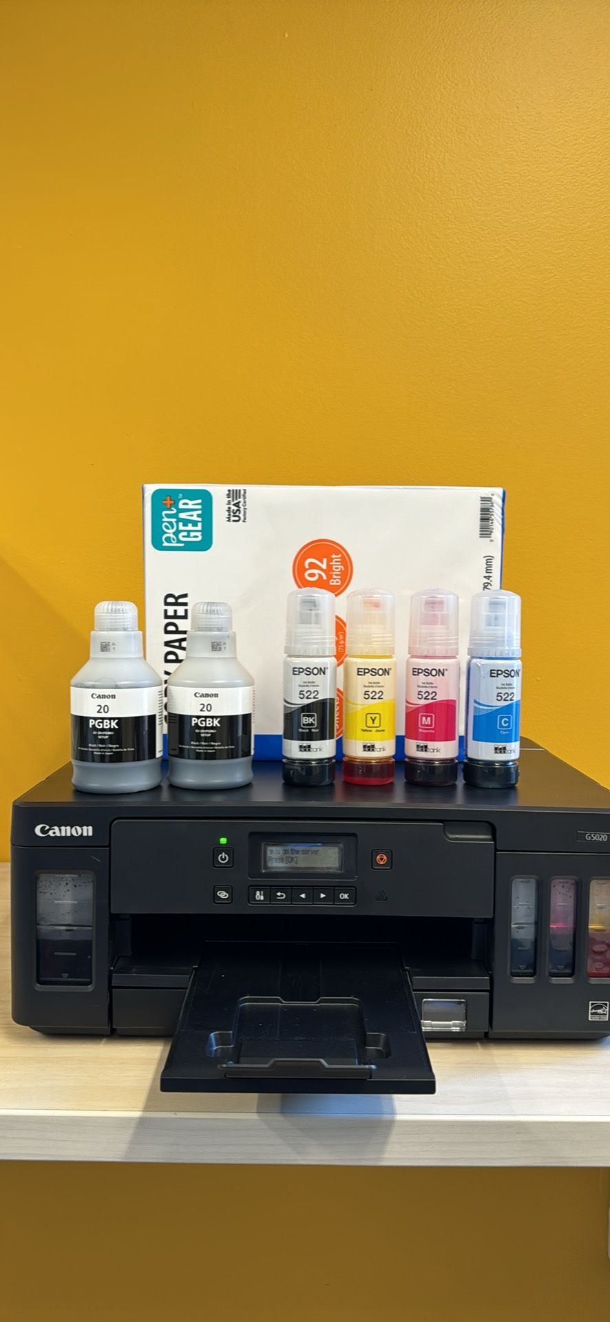 Printer with Ink & Paper