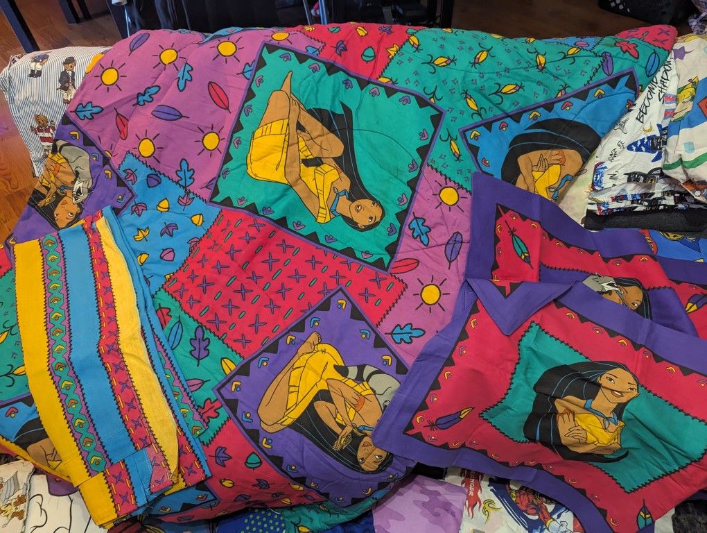 Vintage Disney Pocahontas Comforter Sheets And Pillowcase