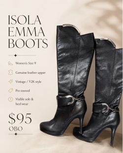 ISOLA Emma black leather knee-high boots – Women’s Size 9 🖤