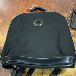 Dooney & Bourke Black Small Zip Backpack W/wallet 