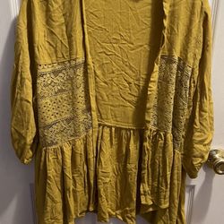 Hotouch Womens Cardigan Open Front 3/4 Sleeve Lace size large like new smoke free