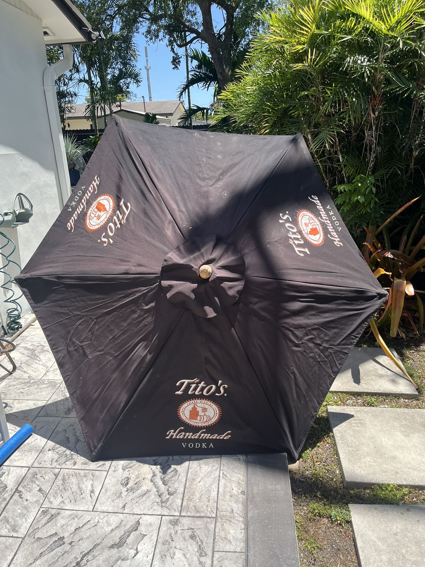 Titos vodka beach patio umbrella Large