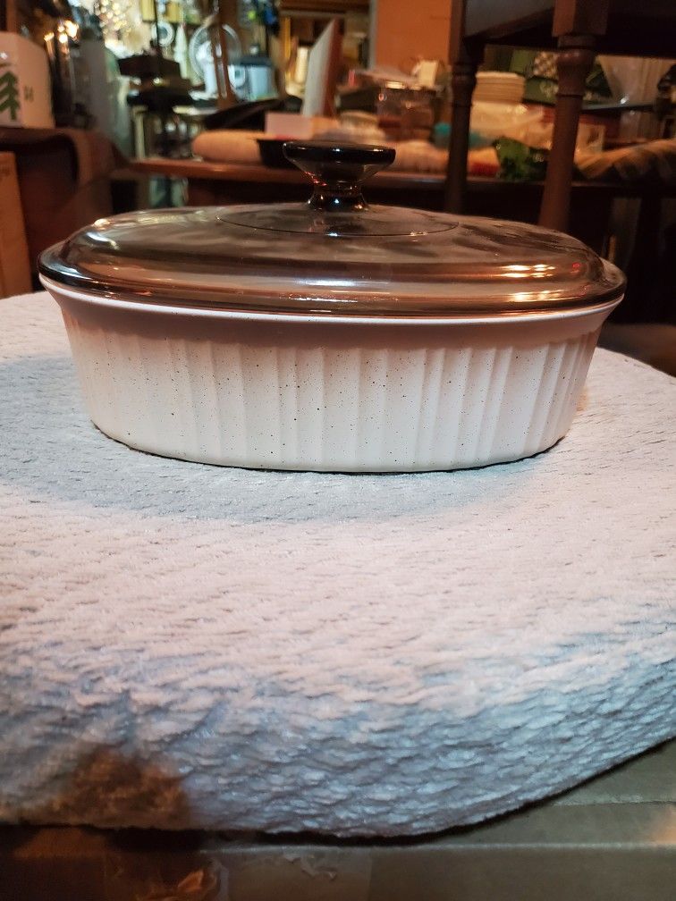 Rare Vintage 90's Corningware F-12-b Cassarole Dish With F-12'o Pyrex Amber Lid