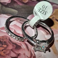 Silver  Ring &band (Wedding Style)