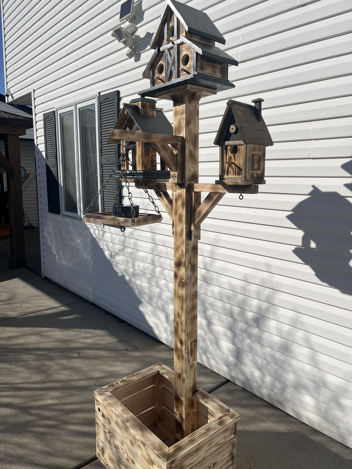 Birdhouses With Flowers Pot Feeder Water Pot 