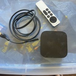 Apple TV Box With Remote And Power Cable