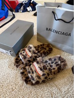 Leopard Print Slides Size EU 44/ US 10