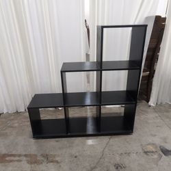 Modular Black Wood Cube Storage Bookcase
