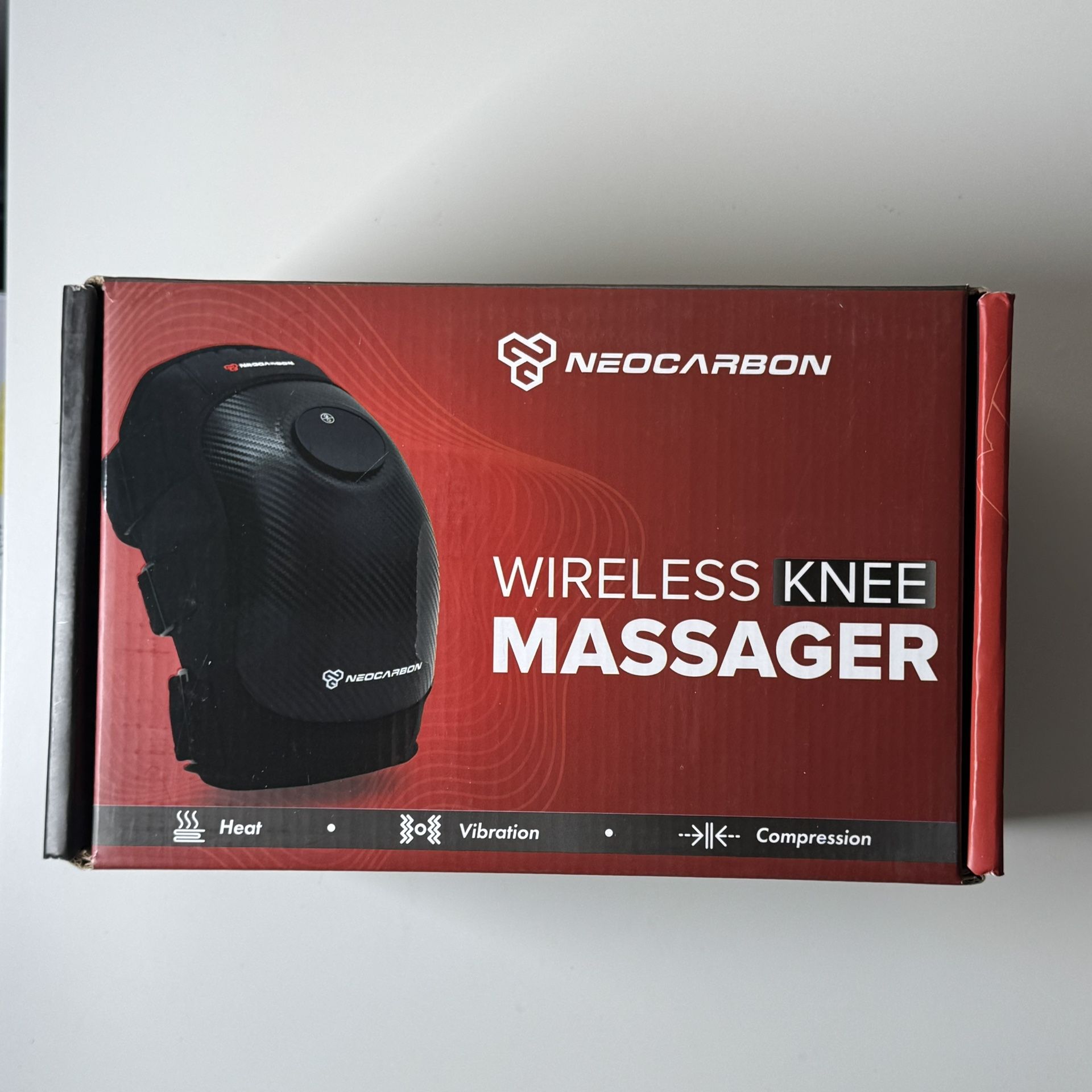 Neocarbon Wireless Knee Massager Heated Therapy W Compression & Vibration