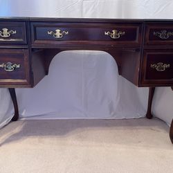 Cherry Wood Vanity & Bench