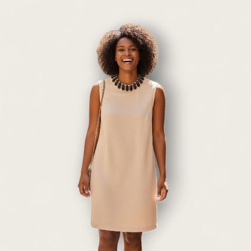 Milly of New York Ivory Embellished Collar Shift Dress β Size L