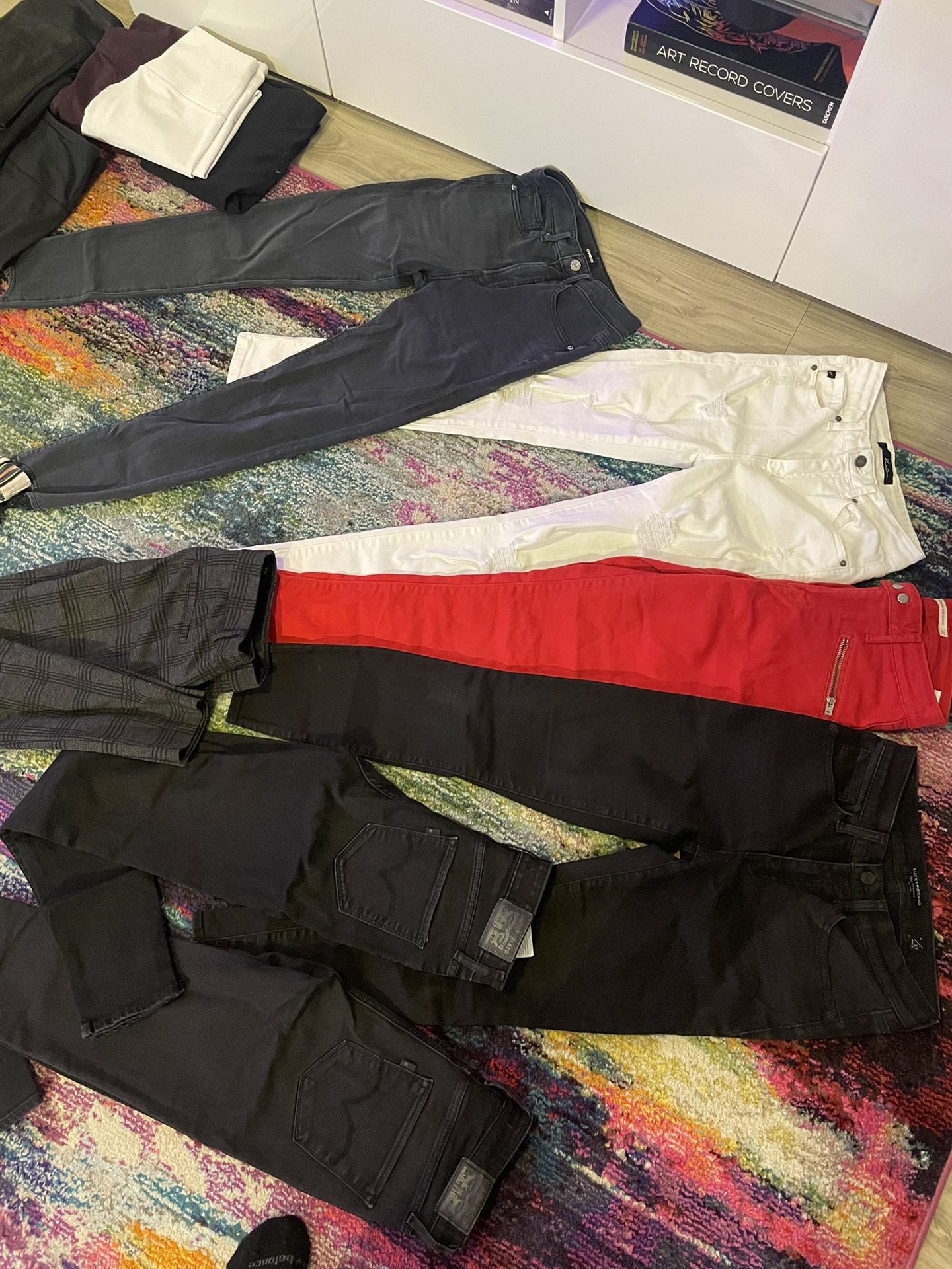 Jeans All Size 27, SM/MD (Lucky, Express, Levi, BCBG) 6 Pairs Of Leggings