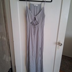 Sexy Floor Length Gray Dress