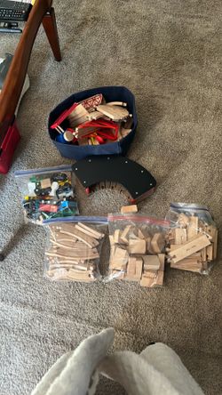 Train blocks wood