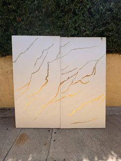 Wooden Photo Backdrop Wall Panels - Stucco Texture w/Gold Leaf (2 pcs, 4x8)