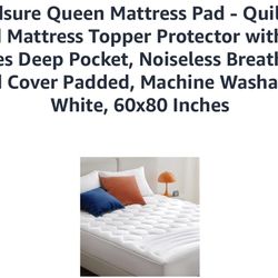 Bedsure Queen Mattress Pad Overfilled Quiet 60 X 80 Brand New In Box 