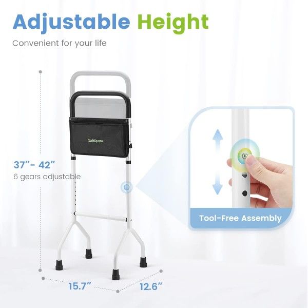 OasisSpace Stand Assist Walking Cane with Storage Pouch 300lbs
